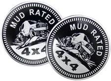 2pc Mud Rated Badge Auto Fender Emblem Sticker 4x4 SUV Truck 6cm 2.36"