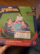 NIB Marvel Spider-Man 3-ring Pool Inflatable 48.1 x 48.1 x 11.8 Ages 2