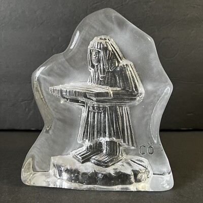 Kosta Boda Jema Glasbruk Glass Figurine Paperweight Sweden Vintage ''Giant Vist''