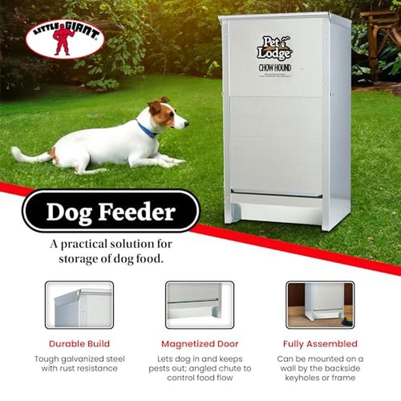 Heavy Duty Steel Automatic Dog Feeder 25lb Capacity Indoor Outdoor - Main Image