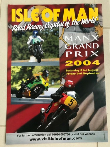 Isle Of Man Manx Grand Prix Poster Motorcycle racing 2004 TT Classic Racing - Picture 1 of 1