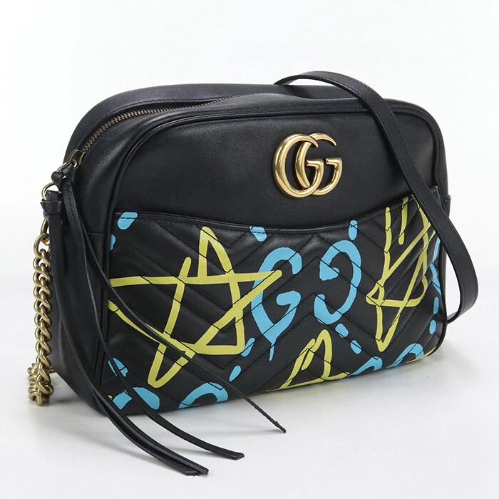 Sac bandoulière GUCCI GU89295 ChainShoulder GG Marmont cuir noir femme