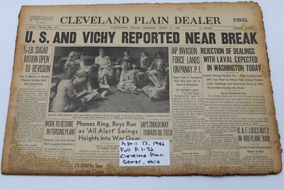 Vintage Newspaper 1-32, April 17, 1942, Cleveland Plain Dealer