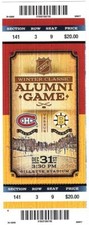 2016 Winter Classic Alumni Game NHL Hockey Full Ticket Montreal vs Boston Bruins