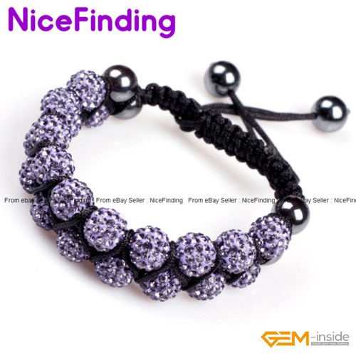 Pulsera de mujer de joyería ajustable ondulada bola de arcilla discoteca cristal checo de 10 mm regalo - Imagen 23 de 37