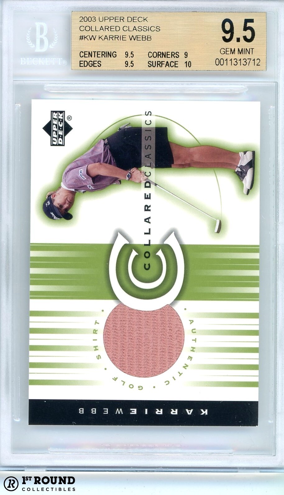 Karrie Webb BGS 9.5: 2003 Upper Deck Collared Classics Rookie #KW POP 3