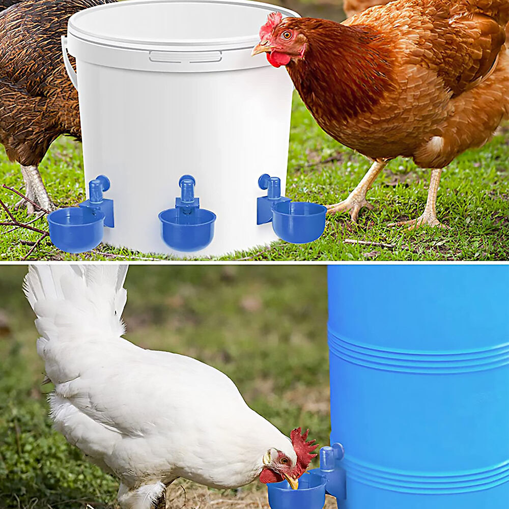 Automatic Chicken Water Cup Waterer Poultry Drinker Feeder Drinking Bowl Kit JQ