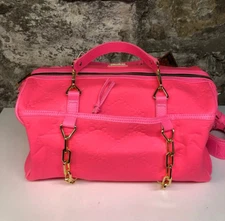SPRAYGROUND PINK EMBOSSED CHAIN REACTION MINI DUFFLE/LARGE HANDBAG NEW W/ TAGS