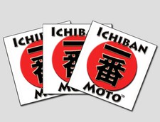 Three Ichiban Moto Collectable Cafe Racer Motorcycle Vinyl Stickers