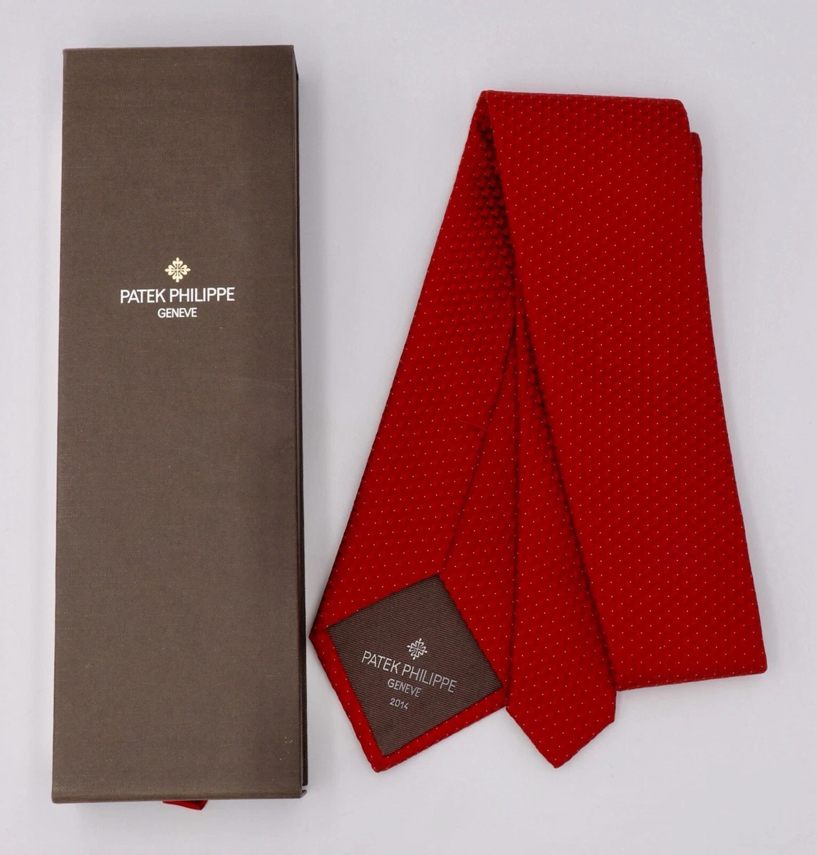 PATEK PHILIPPE TIE SILK RED CORBATA ATTACHER CRAVATTA KRAWATTE EXCLUSIVE BOX NEW