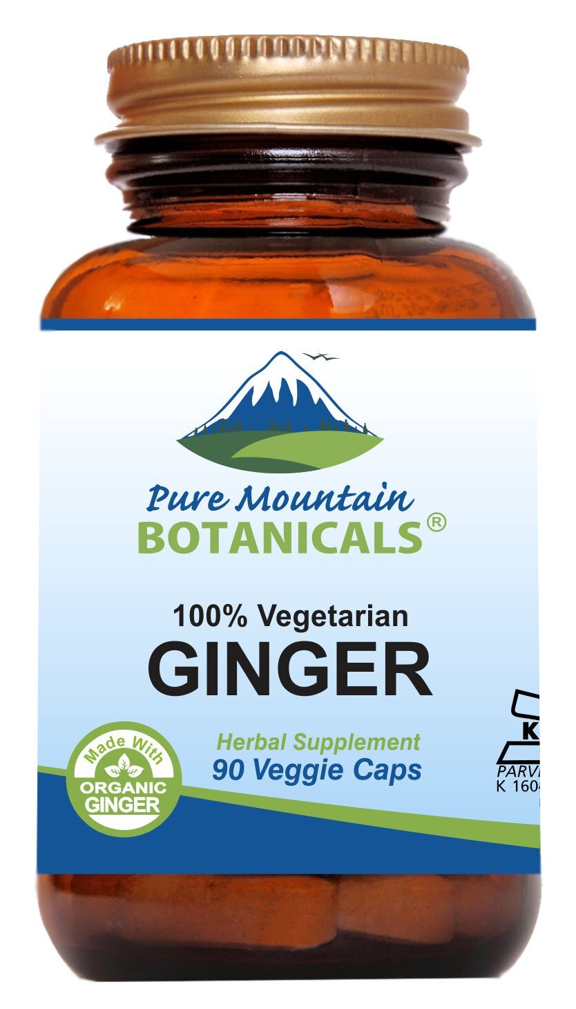 Vegan 1000mg Organic Ginger Root Supplement for Digestion & Wellness  