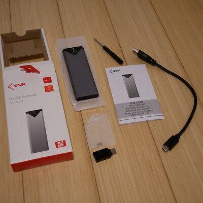 SSK Aluminum USB 3.1 to M.2 NGFF SSD Enclosure B, B&M (not M 5-pin) Key SHE-C320
