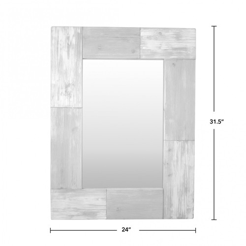 Shabby Chic Vanity Wall Mirror Grey Rustic Farmhouse Distressed Wood Plank Frame - Picture 4 of 12