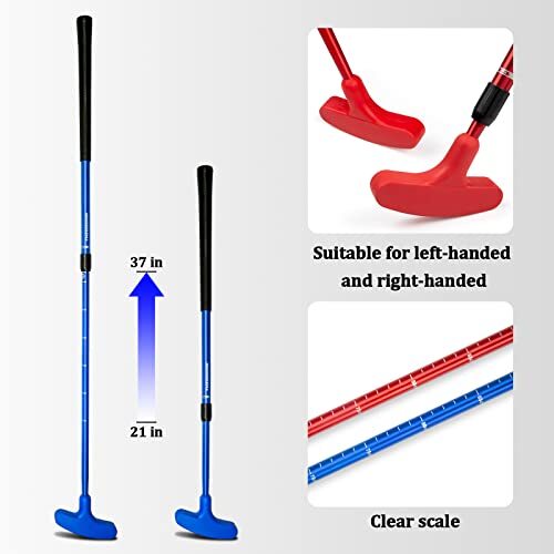 Golf Putters for Men and Women TwoWay Kids Red+Blue Putters & 6 Golf
