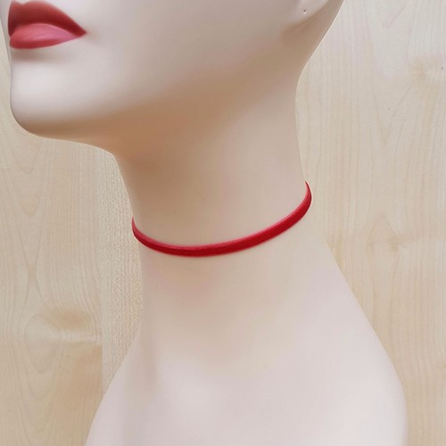 Classic Velvet Choker Band 6mm 35 Colours Stainless Steel Findings Handmade - Picture 28 of 36