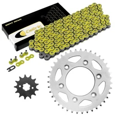 Drive Chain & Sprockets Kit for Honda TR200 FATCat 1986 1987 Yellow