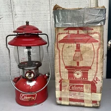 Vintage Coleman 200A Red Lantern Single Mantle W/ Box  1 / 1970