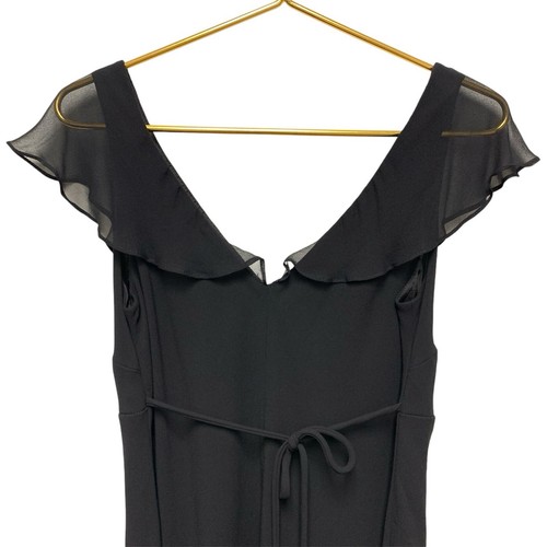 Vtg Jones New York Long Maxi Formal Cocktail Dress Size 10 Silk Flutter Sleeve - Picture 7 of 10