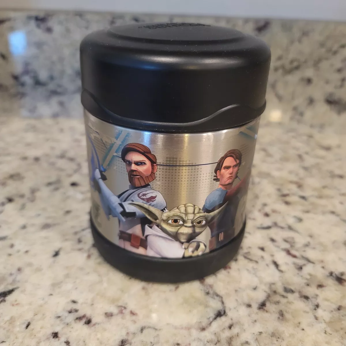 Star Wars Clone Wars Thermos Funtainer Wide Mouth Food Jar 10 oz Yoda Disney