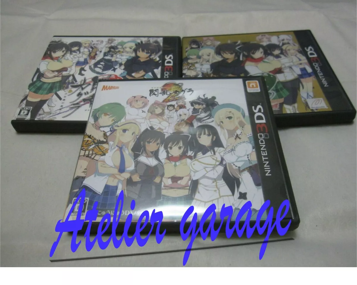 Nintendo 3DS Senran Kagura Shoujotachi no Shinei & Burst 2 game set Japan