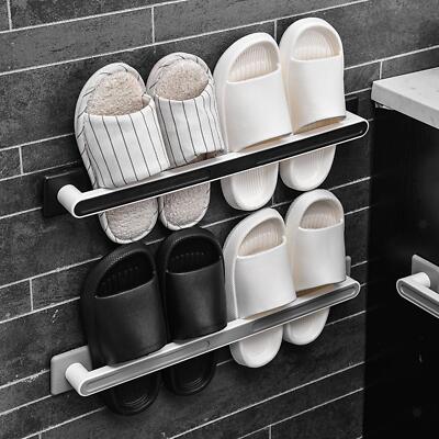 Wall Mount Towel Bar No Drilling Holder Waterproof Organizer for