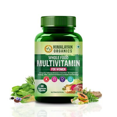 Himalayan Organics Whole Food Multivitamin For Women 30 Caps. Vit B Cal Mag Zinc