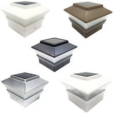 4x4 Relightable 18-Pack Black / White/ Brown/ Silver Solar Post Deck Cap Light