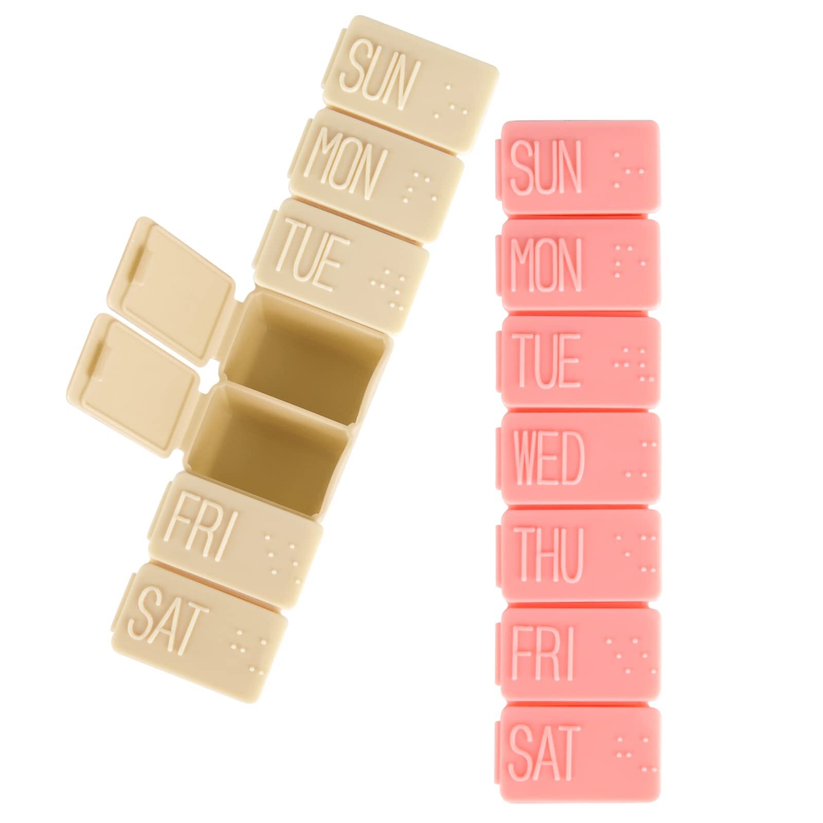2Pack Weekly Pill Organizer,7 Days Pill Cases Travel Daily Pill Box Medicine ...