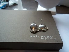 SILPADA Sterling Silver Cluster Bead Dangle CHA CHA Round Earrings W0886 Rare