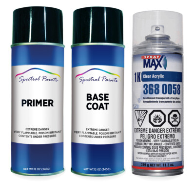 For Subaru D4S Crystal Black Silica Pearl Spray Paint Primer & Clear Compatibl