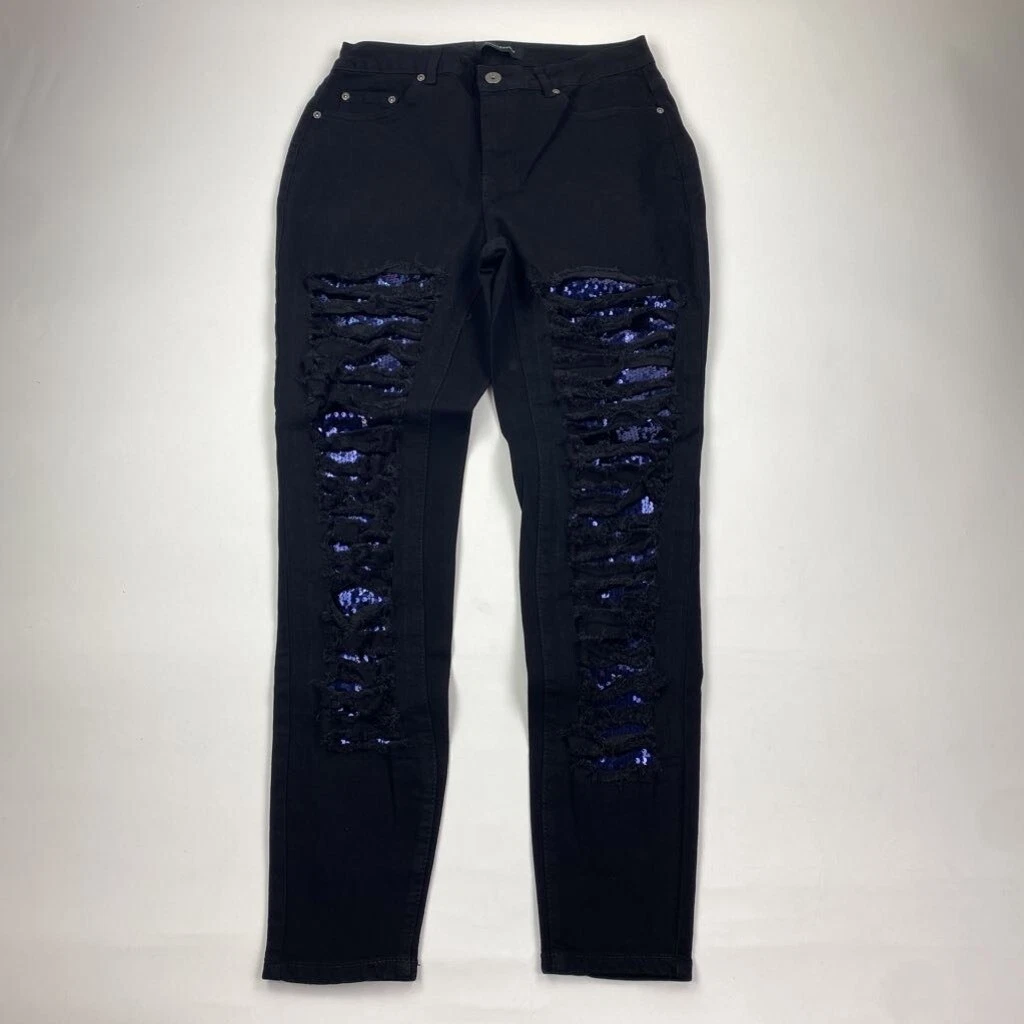 Sequin ripped store jeans