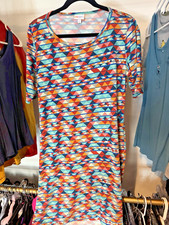 Spring Dress Lu La Roe Size Large Colorful and comfortable Orange Blue Pink Red