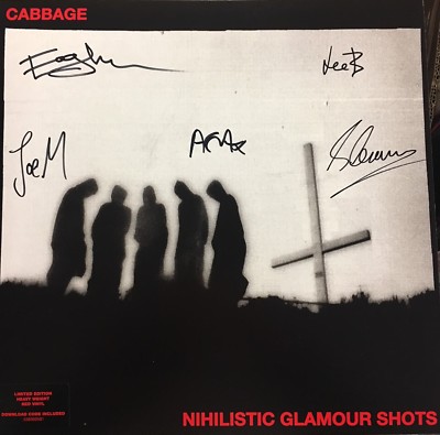 CABBAGE NIHILISTIC GLAMOUR SHOTS  SIGNED BY THE BAND RED VINYL NEW 