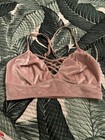 NEW XHILARATION ROSE PINK VELVET BRA SZ M — photo 2