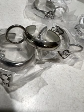 NEW Set of 28 Pottery Barn C-Loop Curtain SMALL Hook Rings Polished Nickel