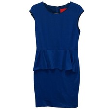 Z Spoke Zac Posen New York Lord & Taylor Women's Cobalt Blue Peplum Dress Sz 8