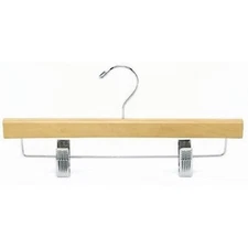 Only Hangers 14" Natural Wooden Pant/Skirt Hanger Box of 50