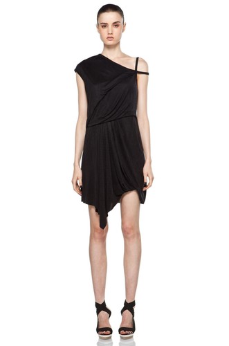 NWT Helmut Lang Black Shale Jersey Dress C01HW612 $380 - M - Picture 5 of 8