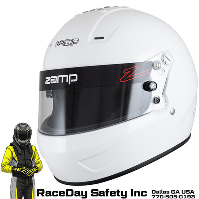 Zamp RZ-57 Auto Racing Helmet Gloss White Snell SA2025