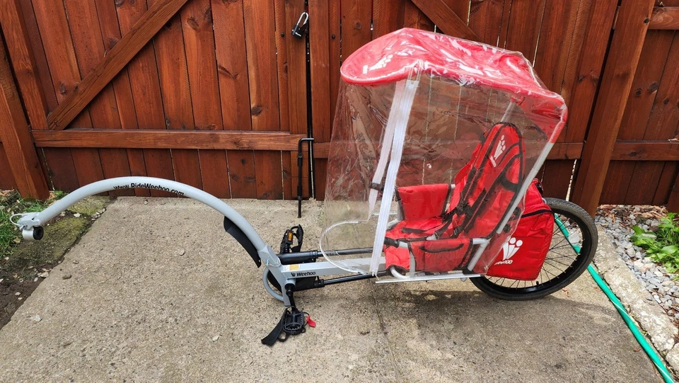 Remolque para bicicletas Weehoo iGo Turbo - Asiento de pedal para niños + Protector contra la intemperie - Rojo Foto 3 de 4