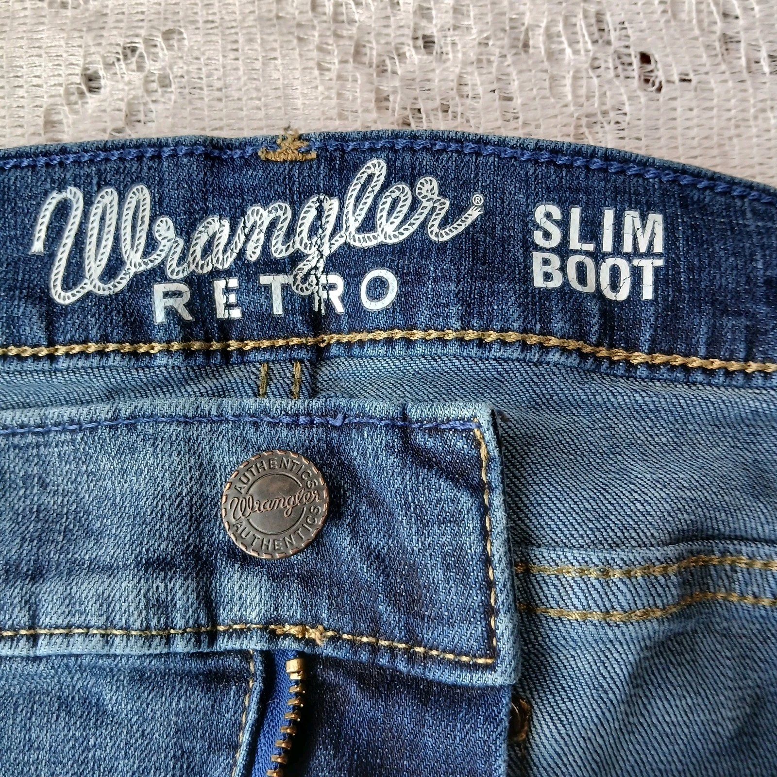 Wrangler Retro Slim Boot Jeans Mens Size 35x32 (36X31) Blue Denim Western Cowboy thumbnail 3