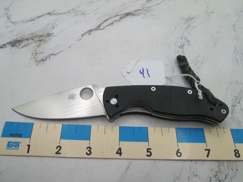 #41 Black G10 Spyderco Tenacious LinerLock Folding Knife