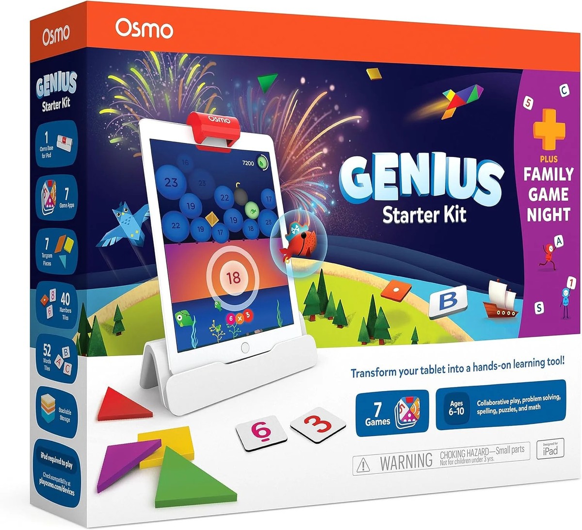 Osmo - Genius Starter Kit for iPad Family Game Night Ages 6-10
