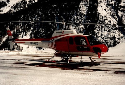 1995 Heliswiss Switzerland HB-XUZ Eurocopter AS350 Alpine Snow Helicopter Photo