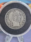 1909 Barber Silver Half Dollar with nice VF+ Details In Capsule