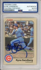 1983 83 FLEER RYNE SANDBERG SIGNED HOF RC ROOKIE CARD PSA DNA COA AUTOGRAPHED