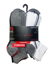 New Layer 8 Men's 15 Pair Multicolor Cushion Quarter Socks Sizes 10-13