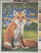 Orchidea Printed needlepoint Gobelin tapestry canvas only 7x9.5 inch