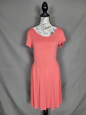 Old Navy Womens Short Sleeve Knit Fit And Flare Knee Length Dress Size XS Pink 