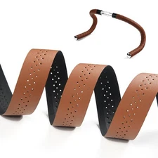 PU Leather Bar Tape Bicycle Road Bike Texture Perforated Handlebar Belt New Uk
